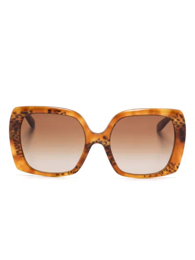 Dolce & Gabbana Sonnenbrille Mit Oversized-gestell In Braun
