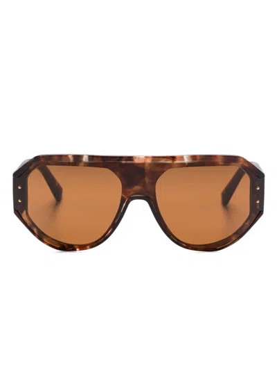 Dolce & Gabbana Oversize-frame Sunglasses In Brown