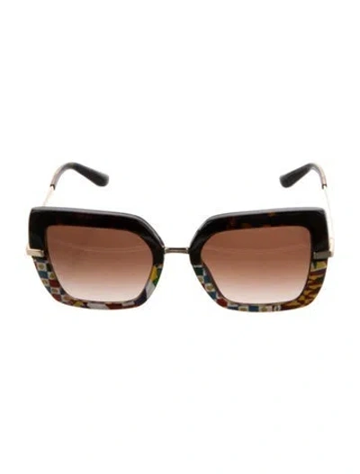 Pre-owned Dolce & Gabbana Oversize Gradient Sunglasses In Brown