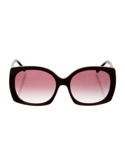 Pre-owned Dolce & Gabbana Oversize Gradient Sunglasses In Burgundy