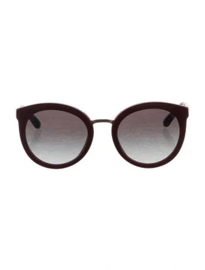Pre-owned Dolce & Gabbana Oversize Gradient Sunglasses In Burgundy