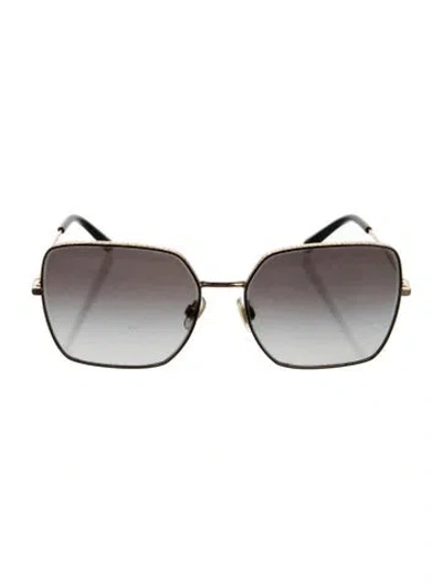 Pre-owned Dolce & Gabbana Oversize Gradient Sunglasses In Gold