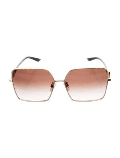 Pre-owned Dolce & Gabbana Oversize Gradient Sunglasses In Gold