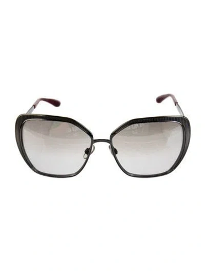Pre-owned Dolce & Gabbana Oversize Gradient Sunglasses In Grey