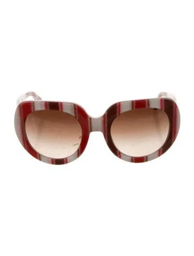 Pre-owned Dolce & Gabbana Oversize Gradient Sunglasses In Red
