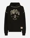 Dolce & Gabbana Oversized Hoodie With Hood And Logo Print In Black