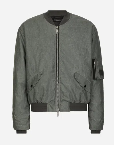 DOLCE & GABBANA OVERSIZE LINEN BOMBER JACKET