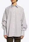Dolce & Gabbana Oversize Pinstripe Shirt In Blue