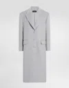 Dolce & Gabbana Oversize Single-breasted Cashmere Baize Coat In Grey