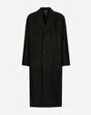 Dolce & Gabbana Oversize Single-breasted Wool Coat In Black