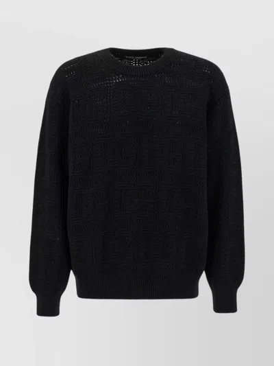 DOLCE & GABBANA OVERSIZE TEXTURED WOOL CREW-NECK SWEATER