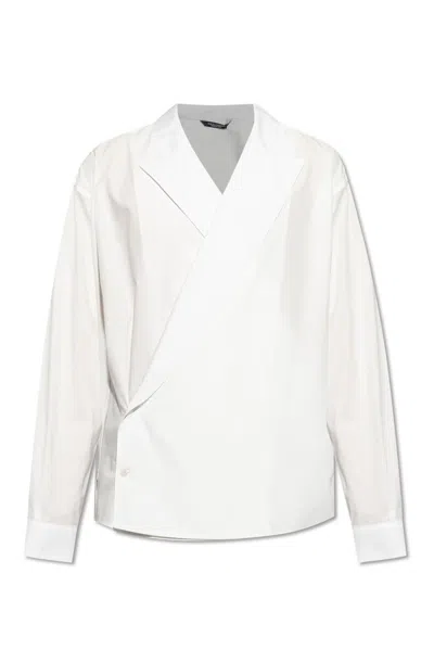 Dolce & Gabbana Cotton Wrap Shirt In White