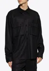Dolce & Gabbana Oversized Button-up Wool Shirt In Black
