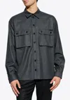 Dolce & Gabbana Virgin Wool Pocket-detail Shirt In Gray