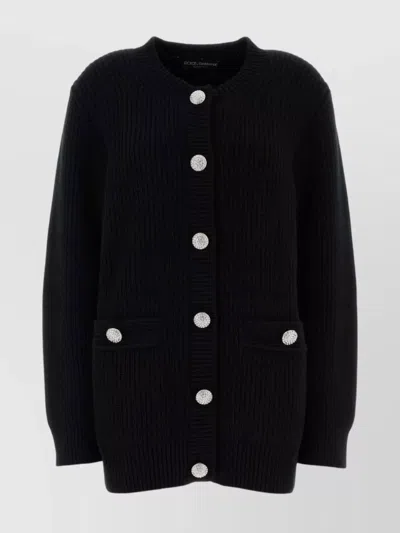 DOLCE & GABBANA OVERSIZED CARDIGAN FEATURING RIBBED TEXTURE