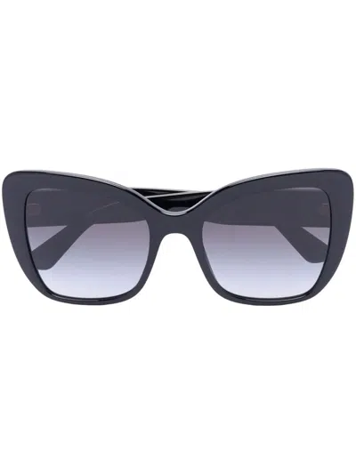 Dolce & Gabbana Oversized Cat-eye-frame Sunglasses In Schwarz