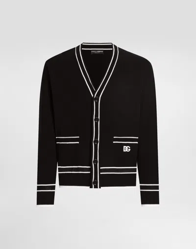 DOLCE & GABBANA OVERSIZED COTTON PIQUÉ CARDIGAN WITH BUTTONS