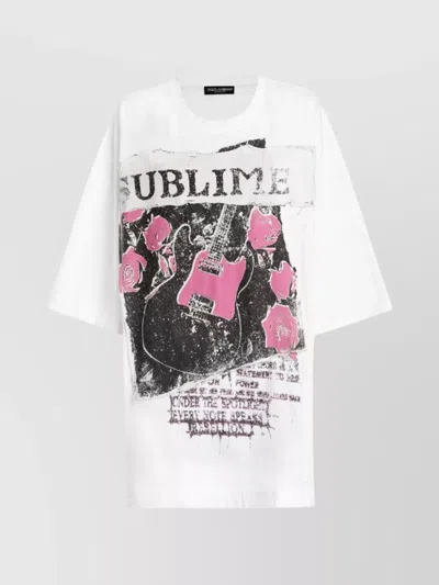DOLCE & GABBANA OVERSIZED GRAPHIC PRINT SHORT SLEEVE TOP