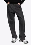 Dolce & Gabbana Wide Leg Cargo Jeans Strap In Black