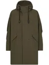Dolce & Gabbana Unlined Technical Fabric Parka With Hood In Green