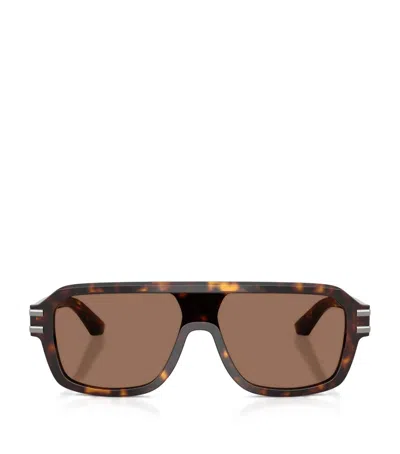 Dolce & Gabbana Oversized Pilot Sunglasses In Brown