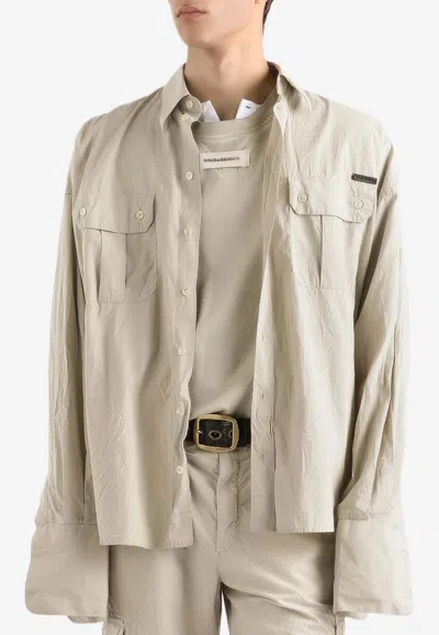 Dolce & Gabbana Oversized Poplin Shirt In Neutral