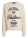 Dolce & Gabbana Oversized Pullover With Interwoven Pattern Clothing In Multi