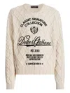 Dolce & Gabbana Oversized Pullover With Interwoven Pattern Clothing In Neutral