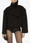 Dolce & Gabbana Oversized Short Wool Coat In Black
