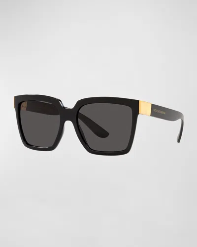Dolce & Gabbana Oversized Square Acetate Sunglasses In Black