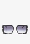 Dolce & Gabbana Oversized Square Sunglasses In Gray