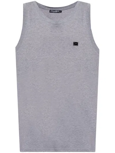 Dolce & Gabbana Oversized Tank Top In Gray