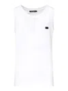 Dolce & Gabbana Oversized Tank Top With Logo Plaque In White