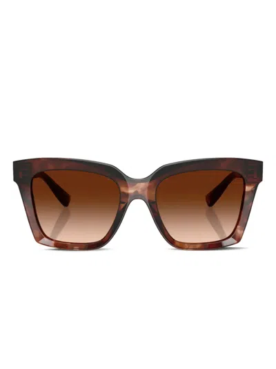 Dolce & Gabbana Oversized Tortoiseshell Sunglasses In Brown