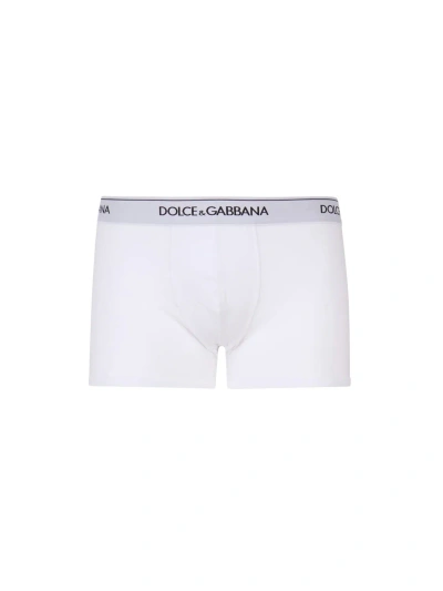 Dolce & Gabbana Pack Containing Two Regular Boxers Of The Same Color In White