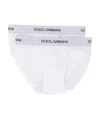 Dolce & Gabbana Jersey Briefs Two-pack With Branded Elastic In White