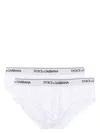 Dolce & Gabbana Pack Of 2 White Cotton Briefs With Black Logo In White
