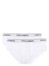 Dolce & Gabbana Pack Of 2 White Cotton Briefs With Black Logo In White