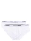 Dolce & Gabbana Pack Of 2 White Cotton Briefs With Black Logo In White