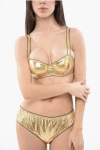 DOLCE & GABBANA PADDED BRA WITH METALLIC EFFECT