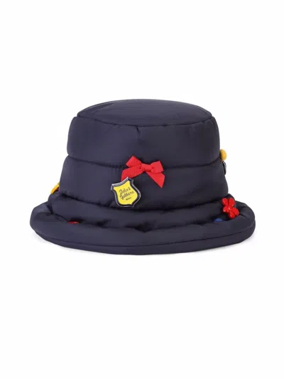 Dolce & Gabbana Kids' Padded Button-detail Hat In Blue