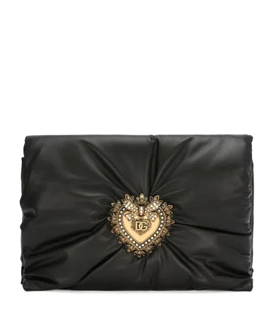 Dolce & Gabbana Medium Devotion Soft Shoulder Bag In Black