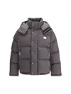 Dolce & Gabbana Padded High Collar Hooded Jacket With Zip Pockets In Gray