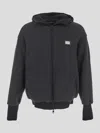 Dolce & Gabbana Navy Leather Logo Bomber In Variante Abbinata