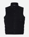 Dolce & Gabbana Logo Patch Corduroy Jacket In Blue