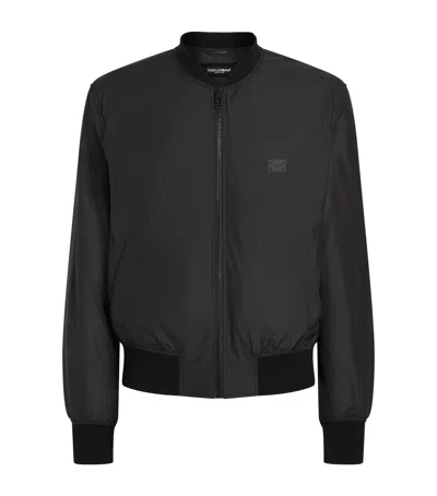 DOLCE & GABBANA PADDED LOGO TAG BOMBER JACKET