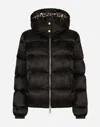 Dolce & Gabbana Monogram-jacquard Puffer Jacket In Black