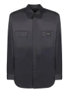 Dolce & Gabbana Logo-patch Button-up Shirt In Black