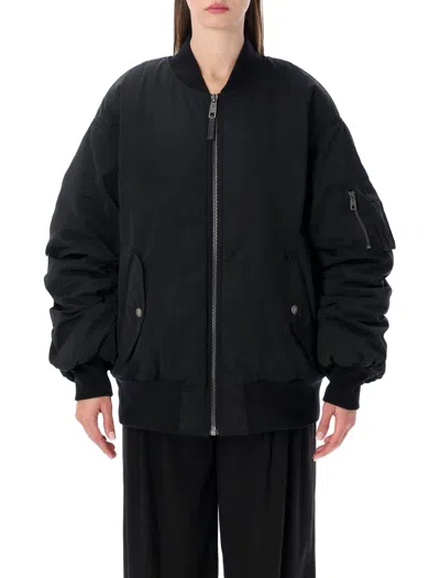 Dolce & Gabbana Padded Technical Fabric Bomber Jacket With Tag In Black
