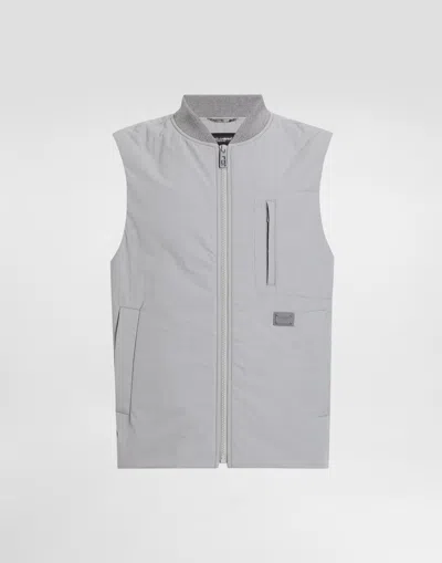 Dolce & Gabbana Padded Technical Fabric Vest With Tag In Grey